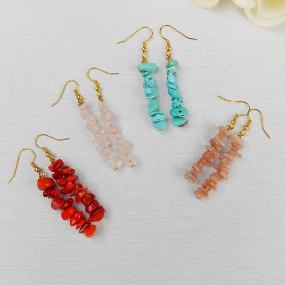 New Gemstone Chip Earrings - Picture 7 of 8